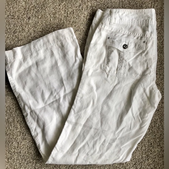 INC White Linen Pant Size 4 - Picture 4 of 7